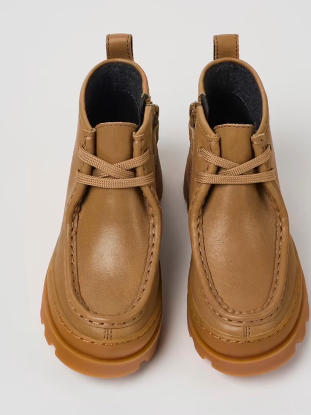Camper Brutus Brown leather ankle boots